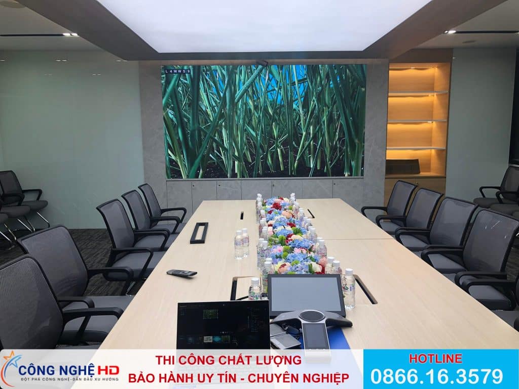 Hình ảnh thực tế: CNHD thi công màn hình LED cho phòng họp tập đoàn công ty Hàn Quốc